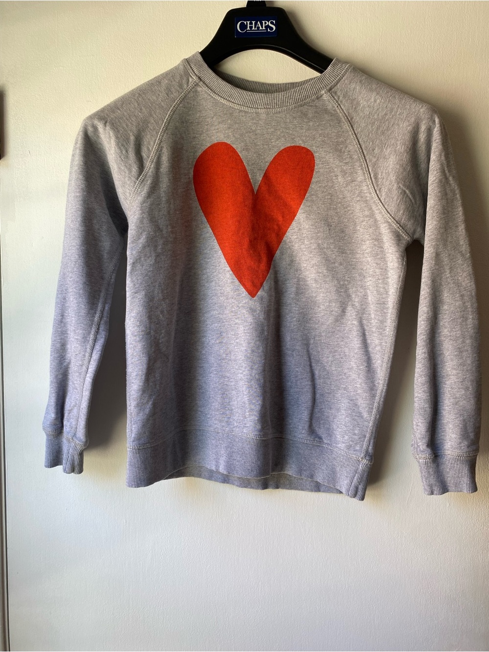 Hanna Andersson Gray Sweatshirt with Red Heart Graphic